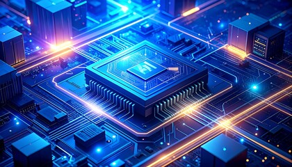 High-tech circuit board with central processor (1)