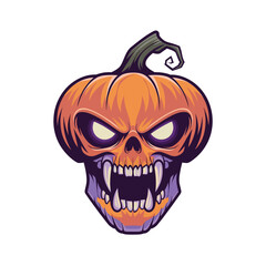 Fototapeta premium Spooky halloween pumpkin design with festive elements