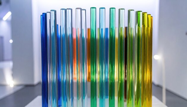 Colorful Acrylic Rods Vertical Refraction Art Installation