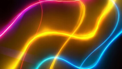 Vivid glowing neon light streaks in dynamic abstract motion - Powered by Adobe