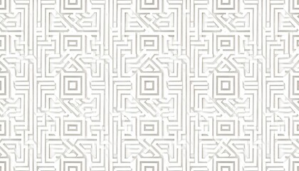 Abstract Seamless Geometric Pattern with Grey Lines on White Background