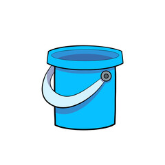 Blue beach bucket summer clip art