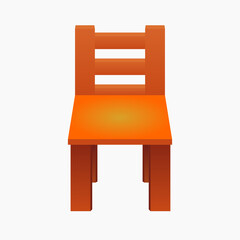 Vector illustration of a simple orange wooden chair. Flat style design suitable for furniture, interior, home, office, workspace, dining, study, and decoration projects.