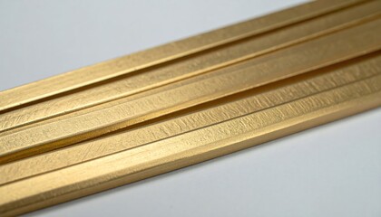 Brushed Brass Bands on White Background