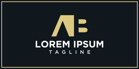 AB logo negative space design