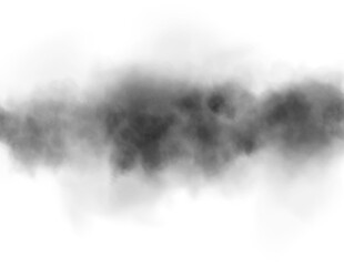 Black or Gray smoke isolated PNG, or Transparent