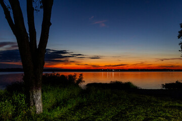 sunset over the river