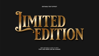 Gold text effect with editable victorian text style
