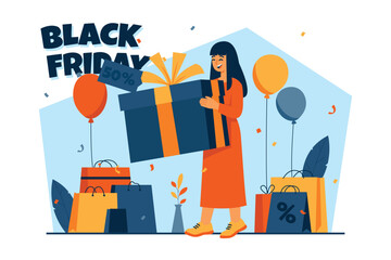 Black Friday Flat Illustration