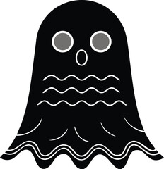 Spooky flat black ghost halloween icon for spooky celebrations