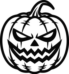 Spooky halloween jack o lantern carving icon for festive decorations