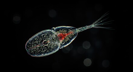 Euglena Gracilis in a Dramatic Macro Shot, Single-Celled Organism with a Cinematic Feel

