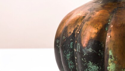 Copper Patina Gradient on Artisan Metal Surface