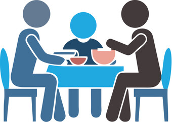 People gathered around a table eating meals for world food day