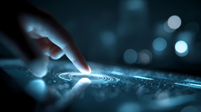 Finger Interacting with a Digital Interface