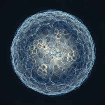Detailed 3D Reconstruction of a Volvox Organism, Revealing its Complex Internal Structure

