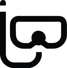 Snorkeling Mask and Tube Icon – Diving Gear Symbol in Bold Line Style