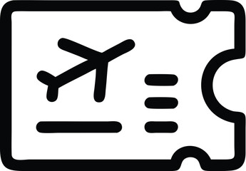 Airplane Ticket Icon – Flight Boarding Pass Vector Symbol