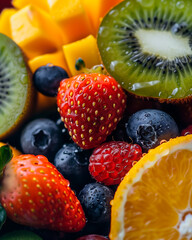 Close-up de frutas frescas.