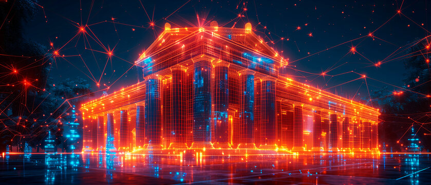 Ilustraci&oacute;n de un edificio iluminado.