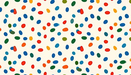 Obraz premium Cream Seamless Terrazzo Pattern with Colorful Confetti