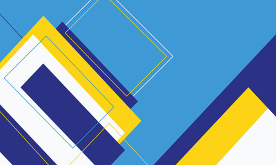 Vibrant abstract background with bold blue and yellow shapes, sharp diagonals, and modern geometry