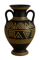 Greek vase isolated on transparent background