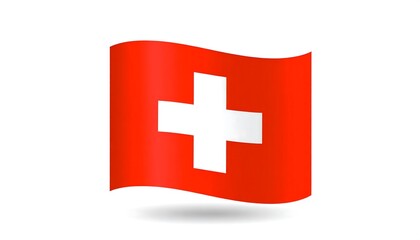 Obraz premium Waving Swiss flag