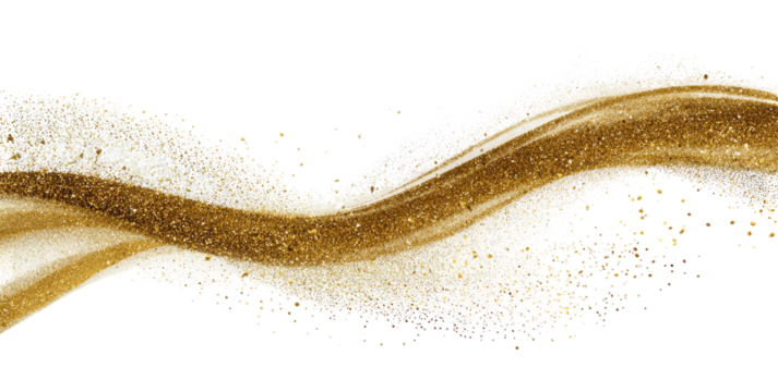 Gold liquid flowing in a wave pattern, with effervescent texture