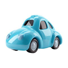 Light-blue toy car, smooth curves, cartoon style