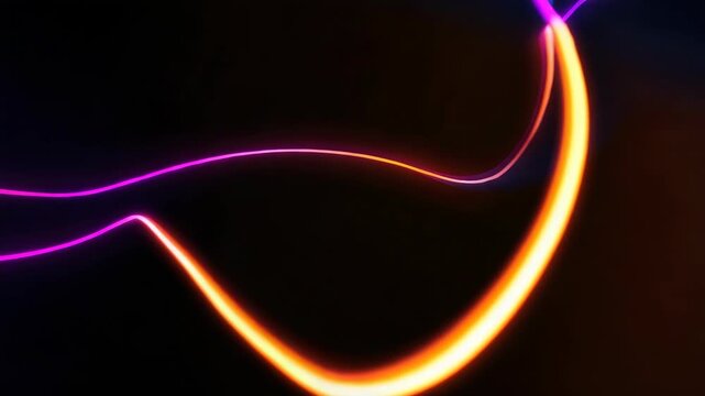 Vibrant neon light streaks in abstract flowing motion dynamic background