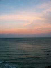 Calm Sunset Over the Sea with Soft Pastel Sky