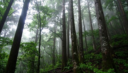 Fototapeta premium Misty forest scene (2)