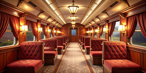 Luxurious Vintage Train Carriage Interior A Journey Through Time
