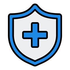 Obraz premium Health insurance icon. Medical coverage symbol. Hospital care and treatment policy collection. Filled Line Icon