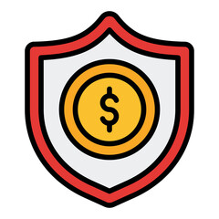 Payment protection icon. Finance insurance symbol. Loan safety and credit coverage collection. Filled Line Icon