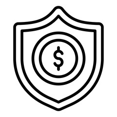 Payment protection icon. Finance insurance symbol. Loan safety and credit coverage collection. Outline Icon