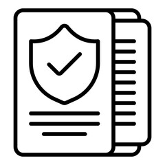 Policy document icon. Insurance contract symbol. Agreement and official file collection. Outline Icon