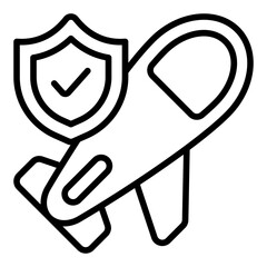 Travel insurance icon. Trip protection symbol. Vacation safety and medical coverage collection. Outline Icon