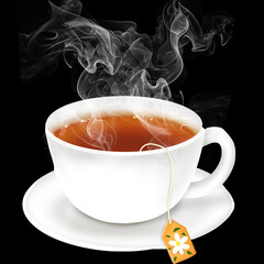 cup of tea with lemon or Beige Brown and White International Tea Day 