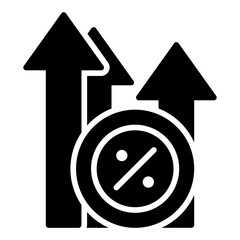 Interest rate icon. Loan percentage symbol. Banking finance and economy policy collection. Glyph Icon