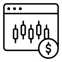 Stock market icon. Financial chart symbol. Business investment and economy trading collection. Outline Icon