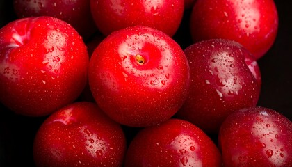 Plums Close-up on Dark Background