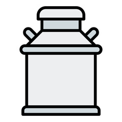 Milk tank icon. Farm container symbol. Agriculture dairy and storage collection. Filled Line Icon