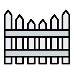 Fence icon. Garden border symbol. Farming and agriculture barrier collection. Filled Line Icon
