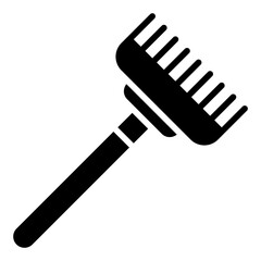 Rake icon. Garden rake symbol. Farming tool and soil cleaning collection. Glyph Icon