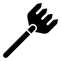 Pitchfork icon. Garden fork symbol. Farming and gardening equipment collection. Glyph Icon