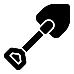 Shovel icon. Garden shovel symbol. Farming and soil digging equipment collection. Glyph Icon