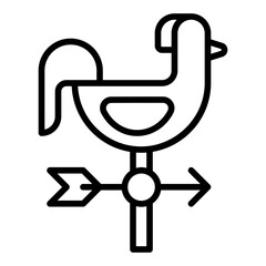 Weather vane icon. Wind direction symbol. Farm tool and gardening collection. Outline Icon
