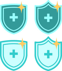 Obraz premium セキュリティをイメージした盾のアイコン